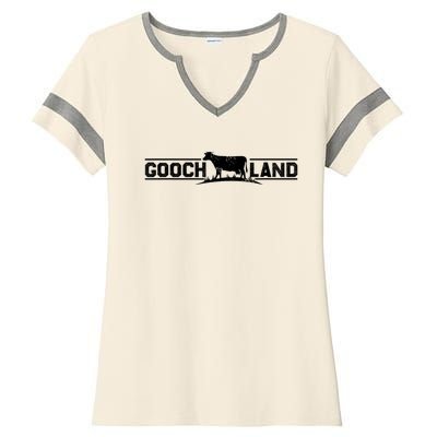 Goochland Virginia Pocket Design Funny Goochland Cow Cool Ladies Halftime Notch Neck Tee