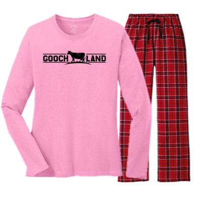 Goochland Virginia Pocket Design Funny Goochland Cow Cool Women's Long Sleeve Flannel Pajama Set 