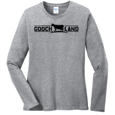 Goochland Virginia Pocket Design Funny Goochland Cow Cool Ladies Long Sleeve Shirt