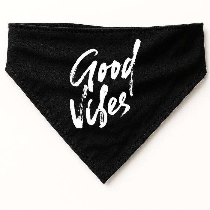 Good Vibes Positive Quote USA-Made Doggie Bandana