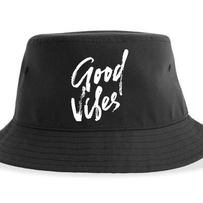 Good Vibes Positive Quote Sustainable Bucket Hat