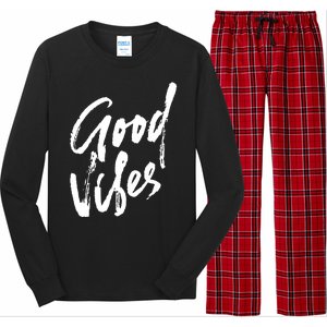 Good Vibes Positive Quote Long Sleeve Pajama Set