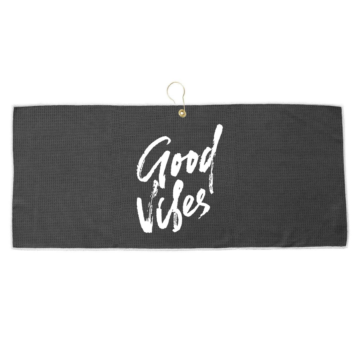 Good Vibes Positive Quote Large Microfiber Waffle Golf Towel