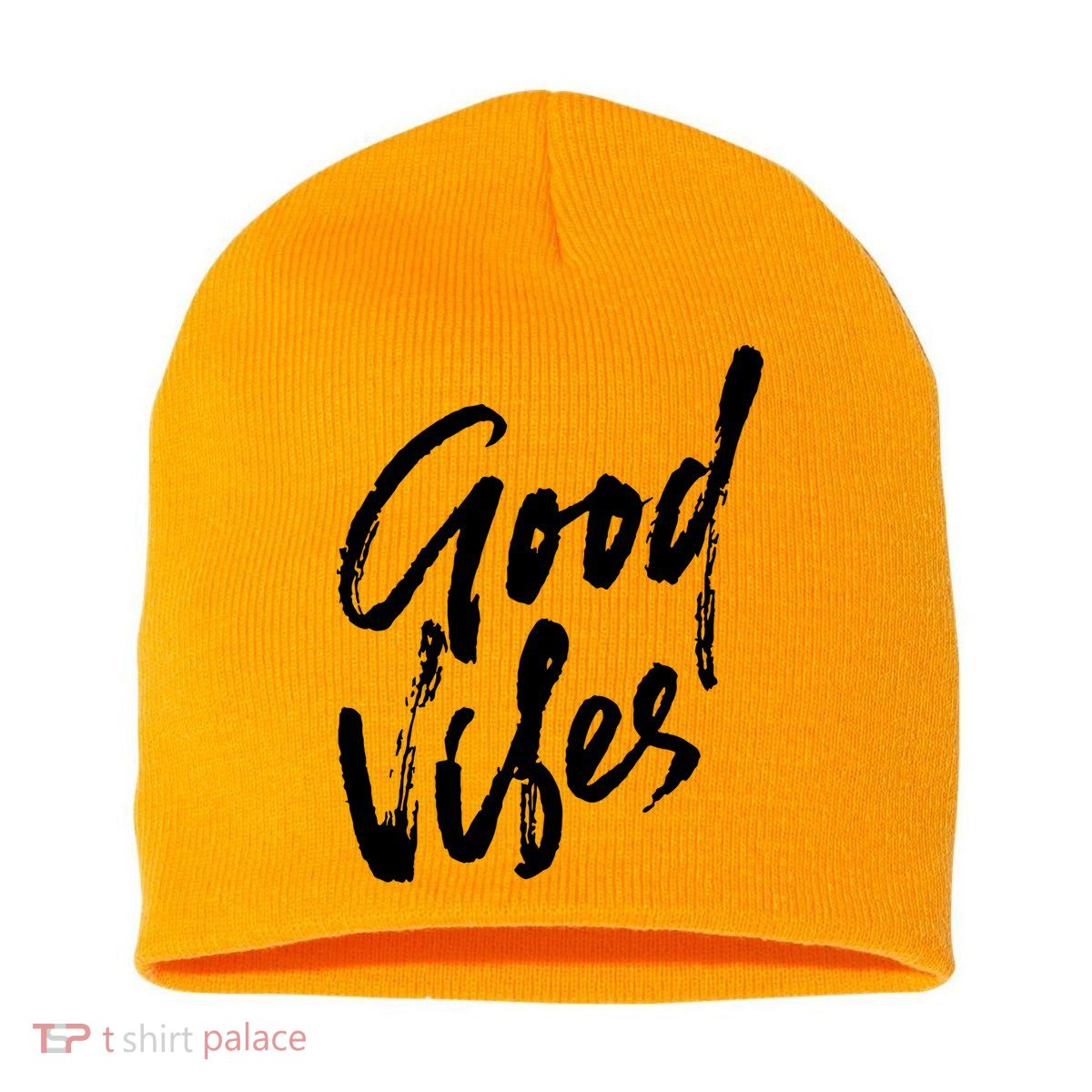 Good Vibes Positive Quote Short Acrylic Beanie