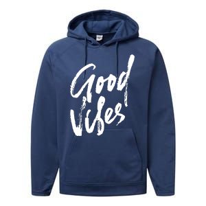 Good Vibes Positive Quote Performance Fleece Hoodie