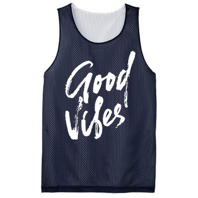 Good Vibes Positive Quote Mesh Reversible Basketball Jersey Tank