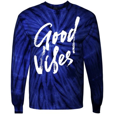 Good Vibes Positive Quote Tie-Dye Long Sleeve Shirt