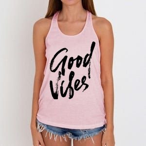 Good Vibes Positive Quote Women's Knotted Racerback Tank