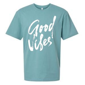 Good Vibes Positive Quote Sueded Cloud Jersey T-Shirt