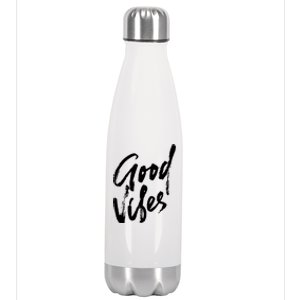 Good Vibes Positive Quote Stainless Steel Insulated Water Bottle