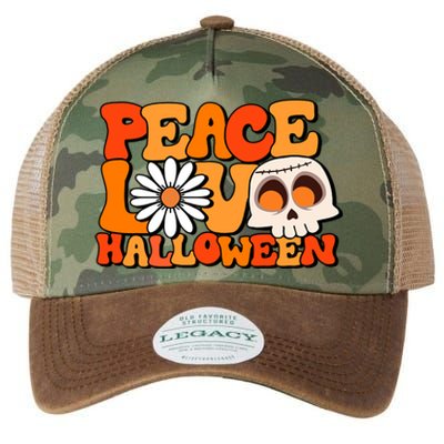 Groovy Vintage Peace Love Halloween Costume Gift Legacy Tie Dye Trucker Hat