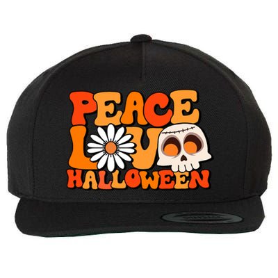 Groovy Vintage Peace Love Halloween Costume Gift Wool Snapback Cap