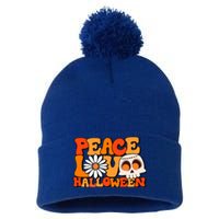 Groovy Vintage Peace Love Halloween Costume Gift Pom Pom 12in Knit Beanie