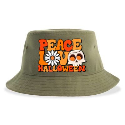 Groovy Vintage Peace Love Halloween Costume Gift Sustainable Bucket Hat