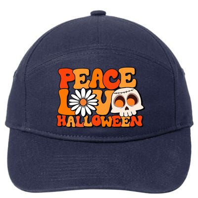 Groovy Vintage Peace Love Halloween Costume Gift 7-Panel Snapback Hat