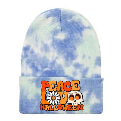 Groovy Vintage Peace Love Halloween Costume Gift Tie Dye 12in Knit Beanie