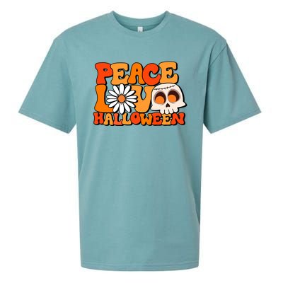 Groovy Vintage Peace Love Halloween Costume Gift Sueded Cloud Jersey T-Shirt