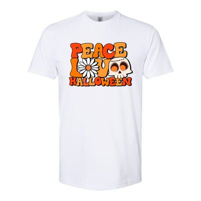 Groovy Vintage Peace Love Halloween Costume Gift Softstyle CVC T-Shirt