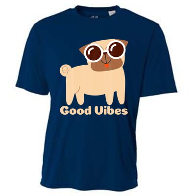 Good Vibes Pug Dog Lover Summer Vacation Positive Energy Cooling Performance Crew T-Shirt