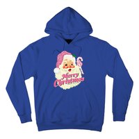 Groovy Vintage Pink Santa Claus Merry Christmas Funny Hoodie