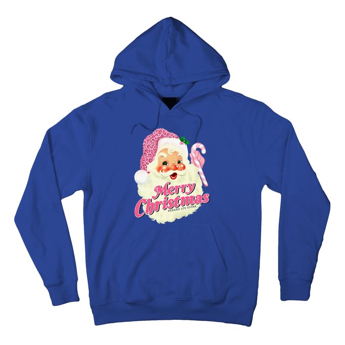 Groovy Vintage Pink Santa Claus Merry Christmas Funny Hoodie