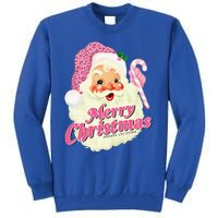 Groovy Vintage Pink Santa Claus Merry Christmas Funny Sweatshirt