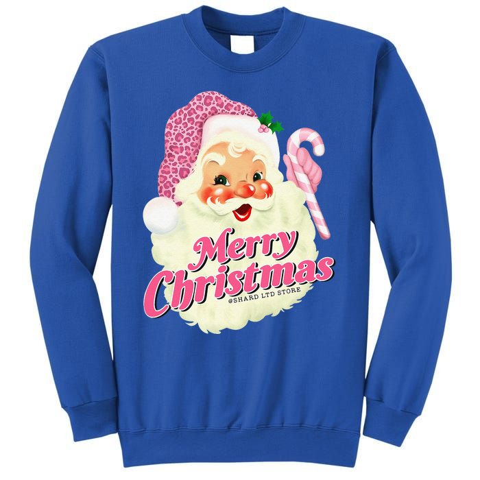 Groovy Vintage Pink Santa Claus Merry Christmas Funny Sweatshirt