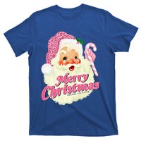 Groovy Vintage Pink Santa Claus Merry Christmas Funny T-Shirt