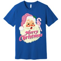 Groovy Vintage Pink Santa Claus Merry Christmas Funny Premium T-Shirt