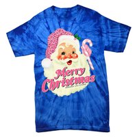 Groovy Vintage Pink Santa Claus Merry Christmas Funny Tie-Dye T-Shirt