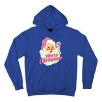 Groovy Vintage Pink Santa Claus Merry Christmas Funny Tall Hoodie