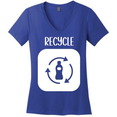 Green Vegan Plastic Free Save Earth Funny Gift Women's V-Neck T-Shirt