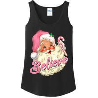 Groovy Vintage Pink Santa Claus Believe Christmas Wo Kid Ladies Essential Tank