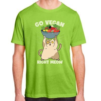 Go Vegan Right Meow Funny Cat Veganism Gift Adult ChromaSoft Performance T-Shirt