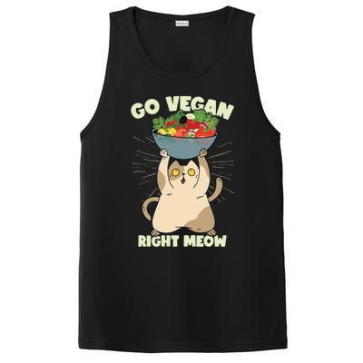 Go Vegan Right Meow Funny Cat Veganism Gift PosiCharge Competitor Tank