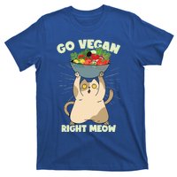 Go Vegan Right Meow Funny Cat Veganism Gift T-Shirt