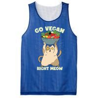 Go Vegan Right Meow Funny Cat Veganism Gift Mesh Reversible Basketball Jersey Tank