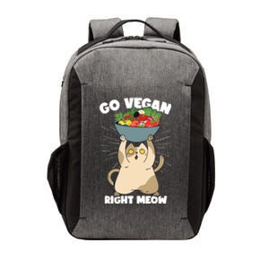 Go Vegan Right Meow Funny Veganism Cat Organic Food Vegan Gift Vector Backpack