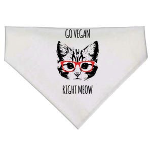 Go Vegan Right Meow Funny Gift For Vegans Vegan Funny Gift USA-Made Doggie Bandana