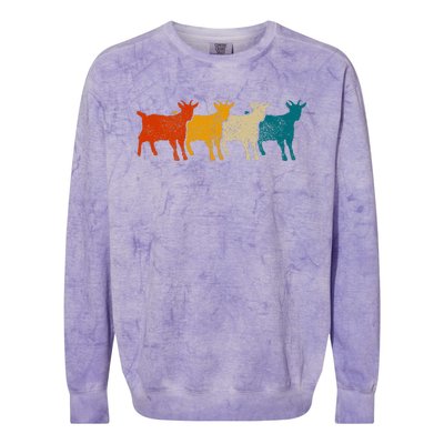 Goat Vintage Retro Farm Animal Goats Colorblast Crewneck Sweatshirt