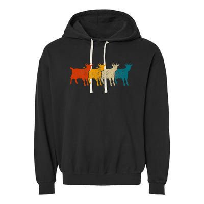 Goat Vintage Retro Farm Animal Goats Garment-Dyed Fleece Hoodie