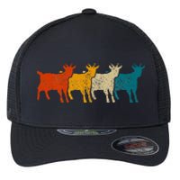 Goat Vintage Retro Farm Animal Goats Flexfit Unipanel Trucker Cap