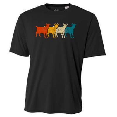 Goat Vintage Retro Farm Animal Goats Cooling Performance Crew T-Shirt