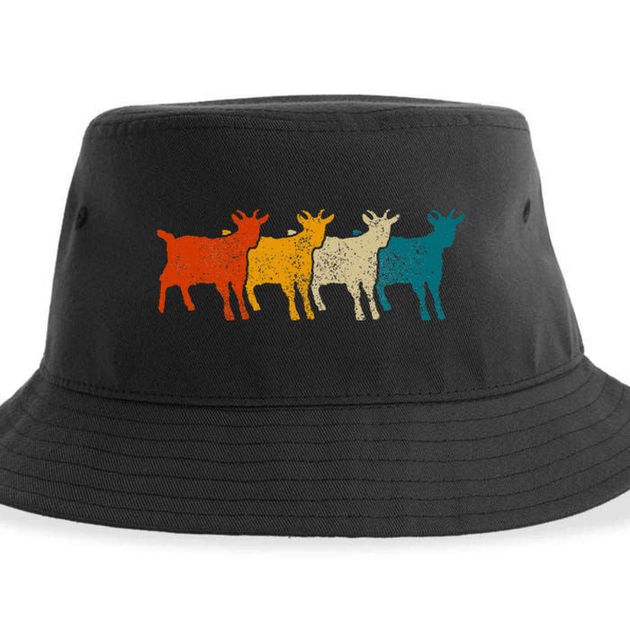 Goat Vintage Retro Farm Animal Goats Sustainable Bucket Hat