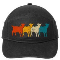 Goat Vintage Retro Farm Animal Goats 7-Panel Snapback Hat