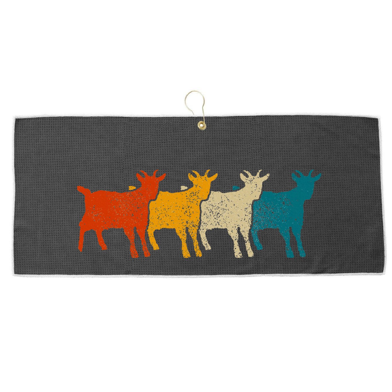 Goat Vintage Retro Farm Animal Goats Large Microfiber Waffle Golf Towel