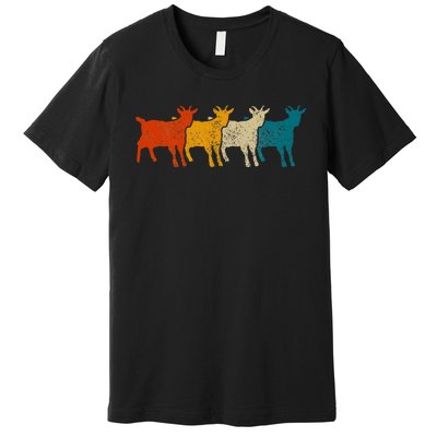 Goat Vintage Retro Farm Animal Goats Premium T-Shirt