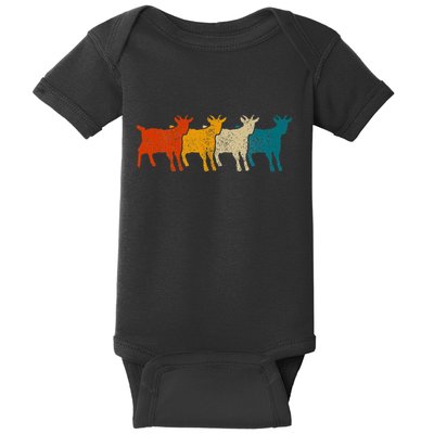 Goat Vintage Retro Farm Animal Goats Baby Bodysuit