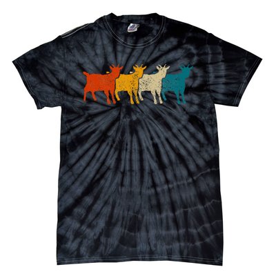 Goat Vintage Retro Farm Animal Goats Tie-Dye T-Shirt