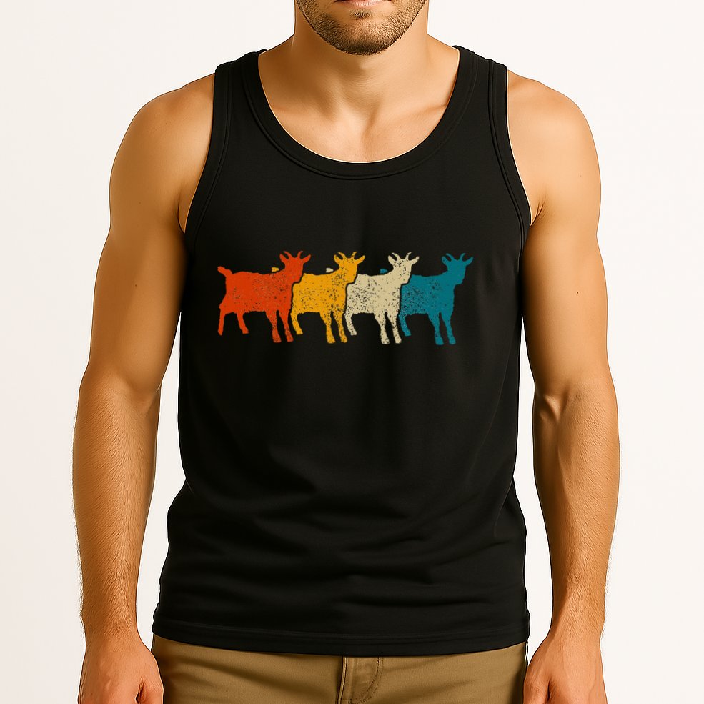 Goat Vintage Retro Farm Animal Goats Tank Top